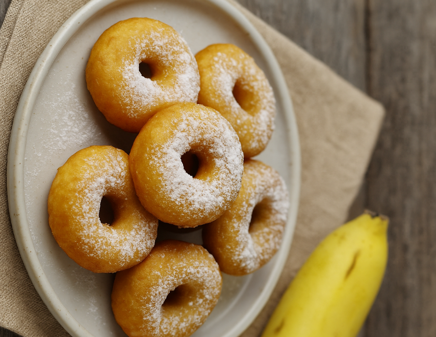 Lezatnya donat pisang yang bergizi.