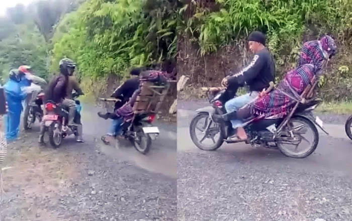 Video viral memperlihatkan jenazah ASN BKKBN Donggala dibonceng naik motor.