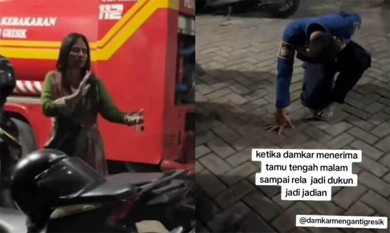Seorang wanita mendatangi Pos Damkar Kabupaten Gresik Pos Menganti. Ia mengaku dibuntuti ular siluman.