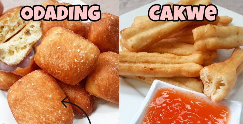 Ilustrasi perbedaan odading dan cakwe.