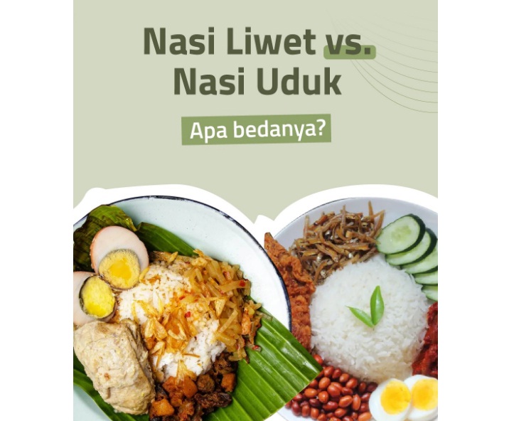 Ilustrasi perbedaan nasi liwet dan nasi uduk.