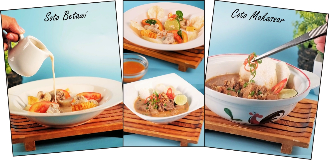 Ilustrasi perbedaan coto dan soto.