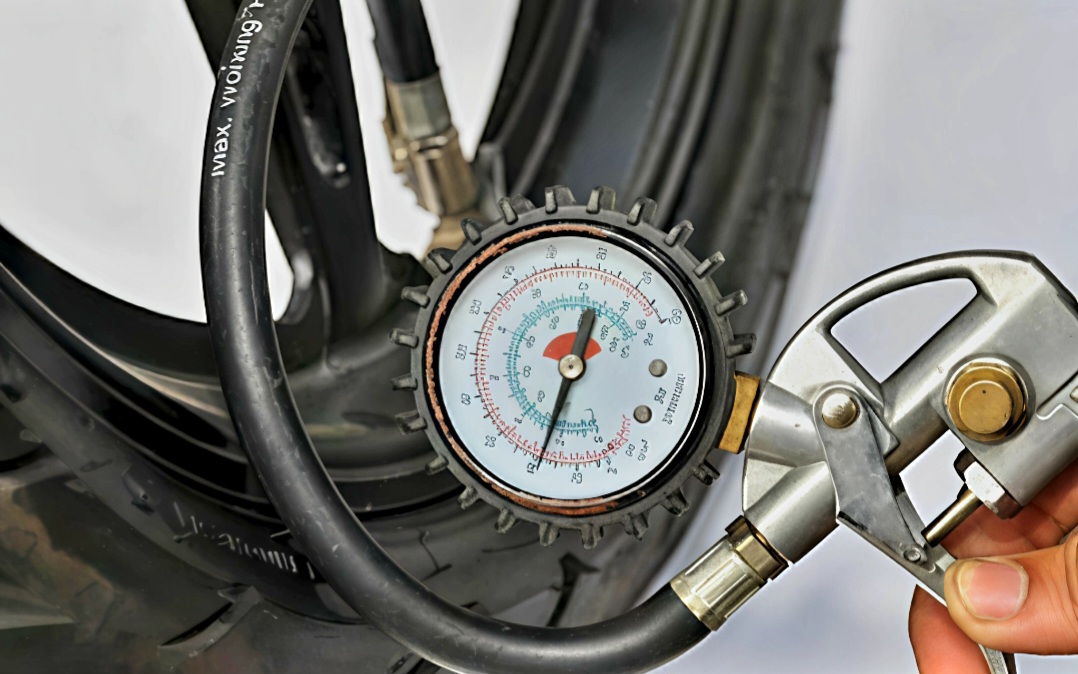 Cek tekanan ban motor ideal untuk bebek, matic, sport, hingga touring. 