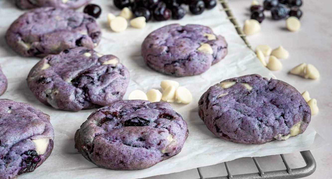 Ilustrasi blueberry cookies.