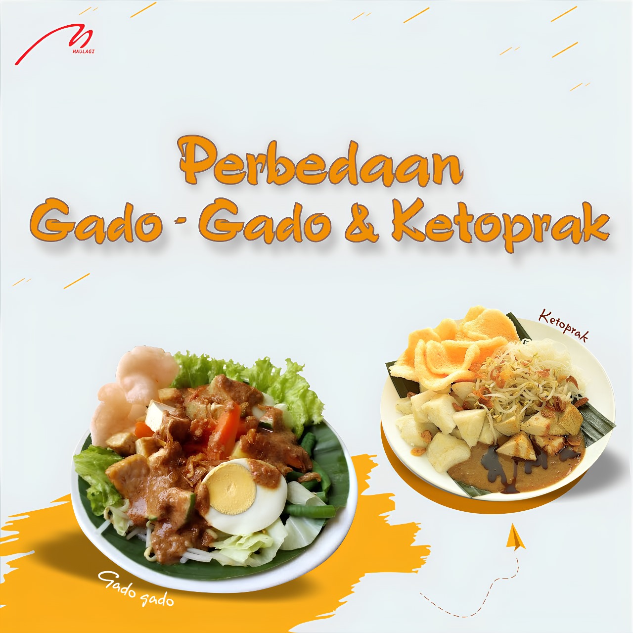 Ilustrasi perbedaan gado-gado dan ketoprak.