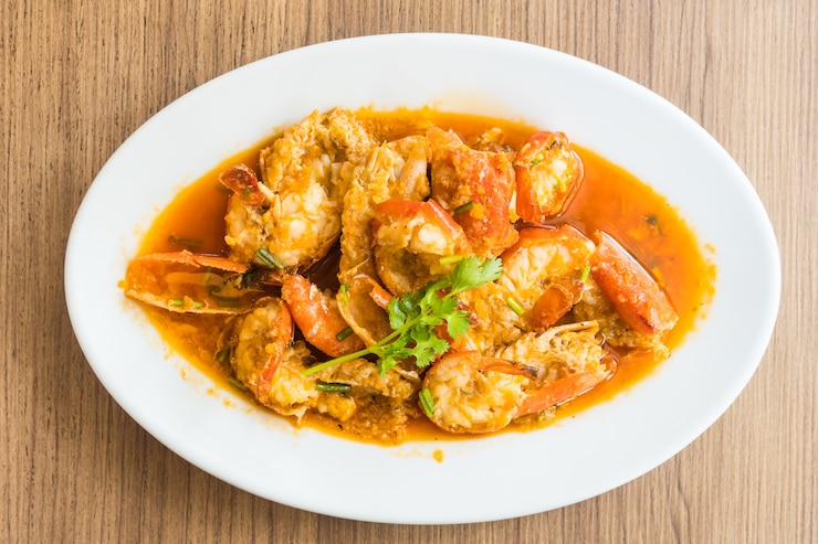 Ilustrasi udang saus padang.