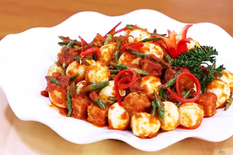 Ilustrasi Telur Puyuh Balado