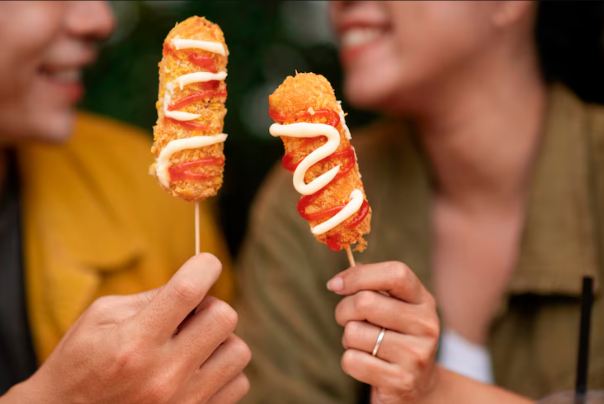 Jagung pedas creamy ala Korea dengan topping keju mozzarella yang lumer, bikin setiap sendokannya susah dilupain!