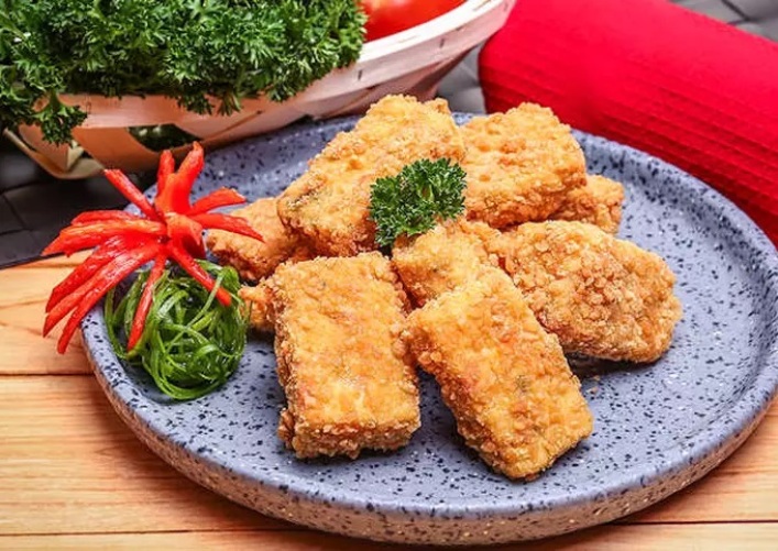 Ilustrasi nugget tempe jamur.