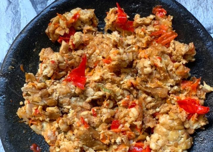 Ilustrasi sambal tempe ulek.