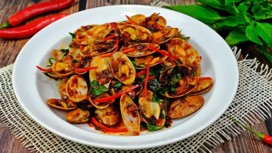 Ilustrasi Kerang Ijo Pedas Gurih