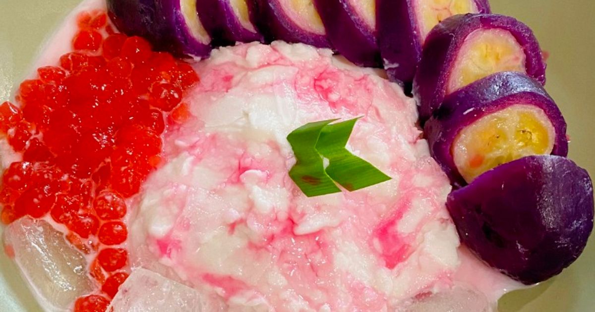 Iluustrasi Bubur Pisang Ungu