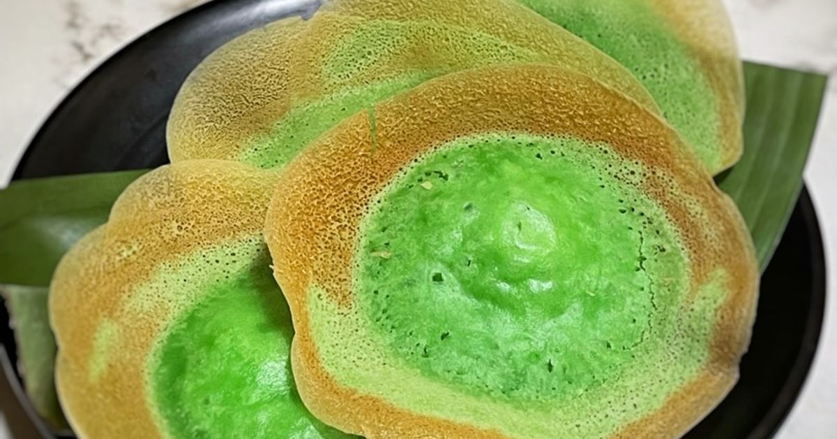 Ilustrasi kue ape yang empuk dan renyah.