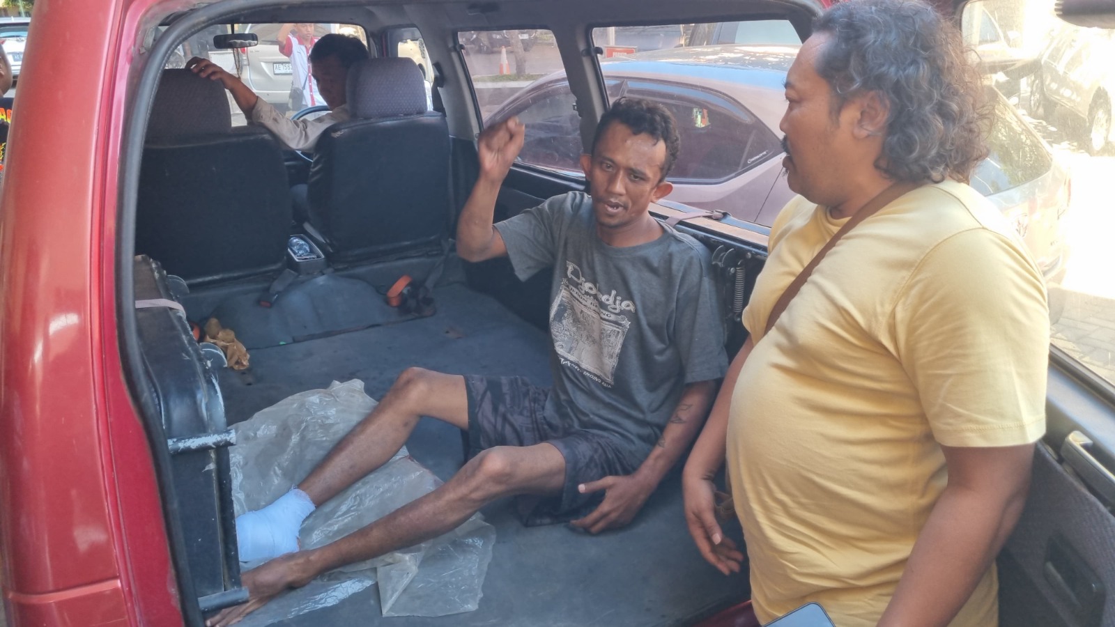 Nanak Amir, residivis maling motor dihadiahi timah panas lantaran kabur saat hendak ditangkap polisi, Jumat (1/8). SUGENG DWI N/RADAR PONOROGO