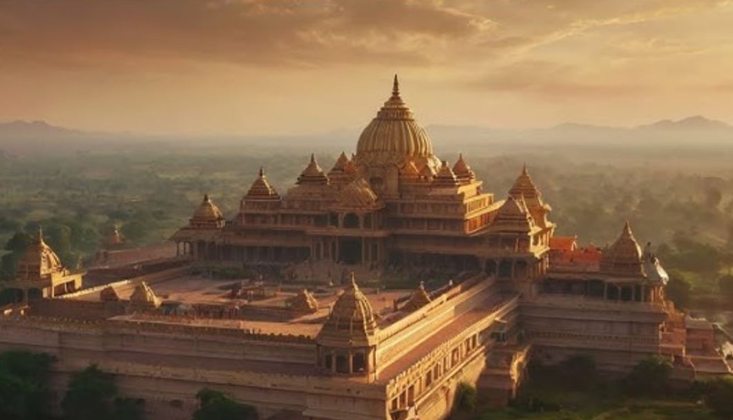 Ilustrasi kerajaan Astina dalam cerita wayang.