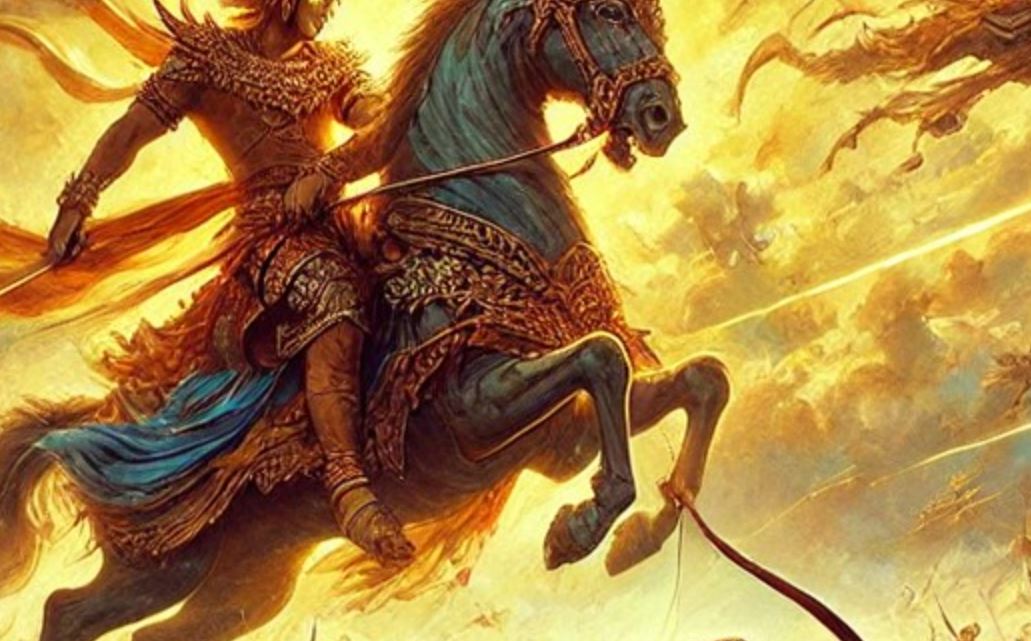 Ilustrasi kuda dalam cerita wayang.