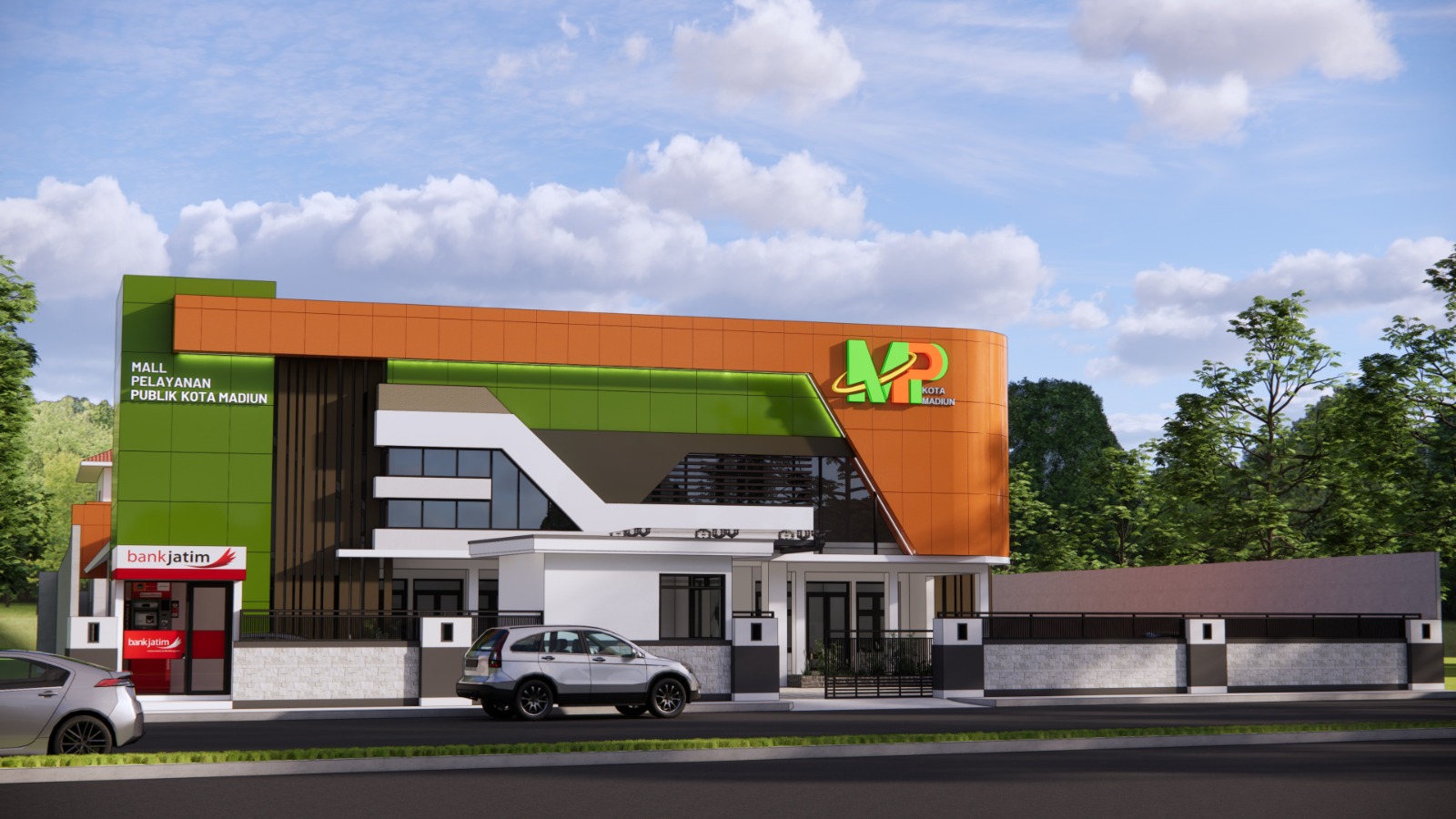 Desain akhir Mal Pelayanan Publik Kota Madiun di Jalan Trunojoyo yang kini masuk tahap finishing. REPRO DPUPR KOTA MADIUN