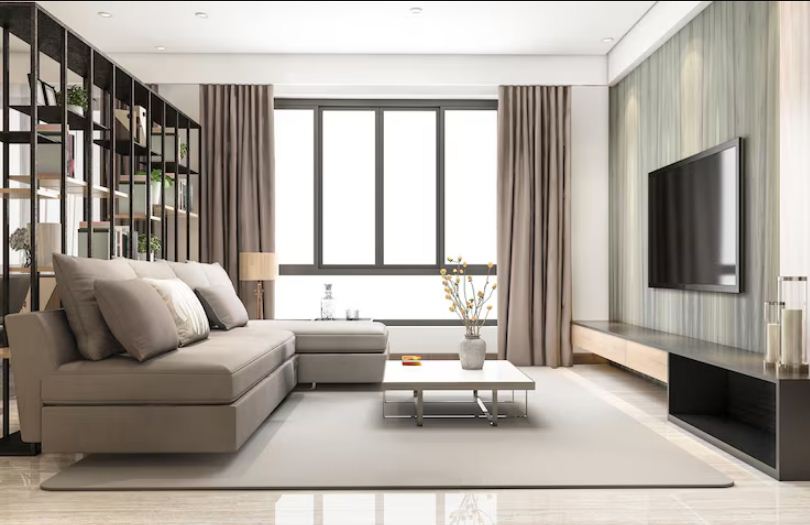 Ilustrasi sofa layout rumah yang nyaman.