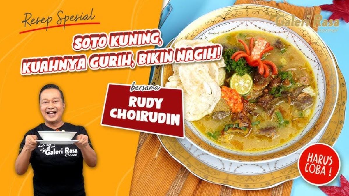 Sajian hangat yang kaya rasa! Soto kuning khas Bogor ala Chef Rudy Choirudin ini siap memanjakan lidah dan menghangatkan suasana.