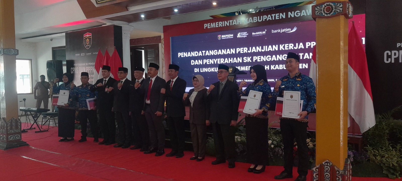 Pemkab Ngawi sebelumnya melantik CPPPK tahap pertama. Kini, 734 peserta seleksi diusulkan jadi PPPK paruh waktu. DOK RADAR NGAWI