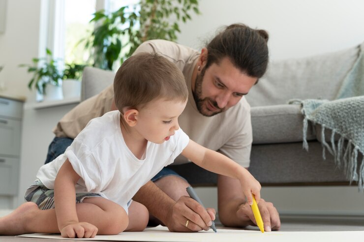 Ilustrasi quality ayah dengan anak.