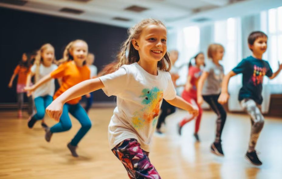 Ilustrasi zumba kids olahraga seru untuk anak.