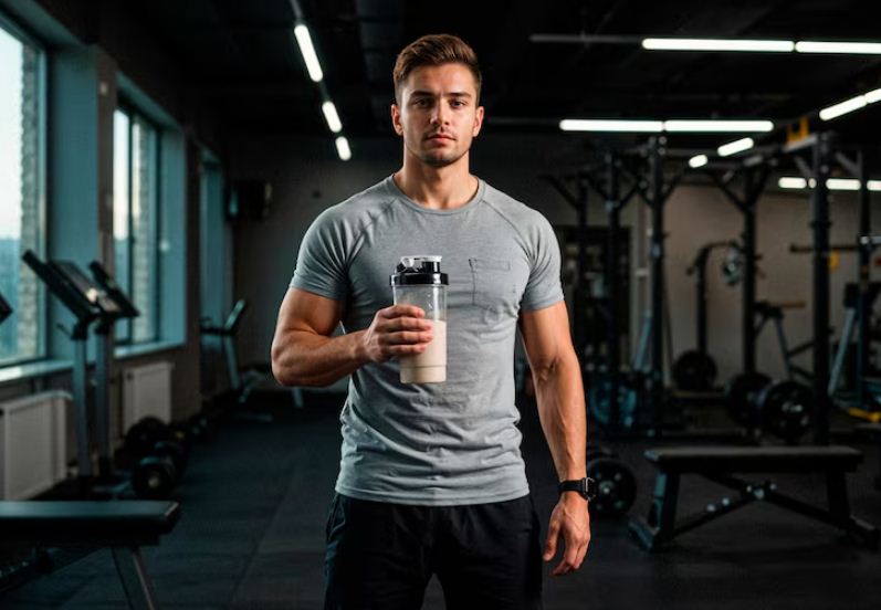 Ilustrasi outfit gym pria.