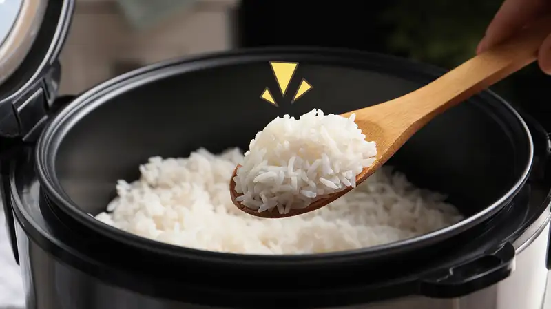 Ilustrasi memasak nasi di Rice Cooker