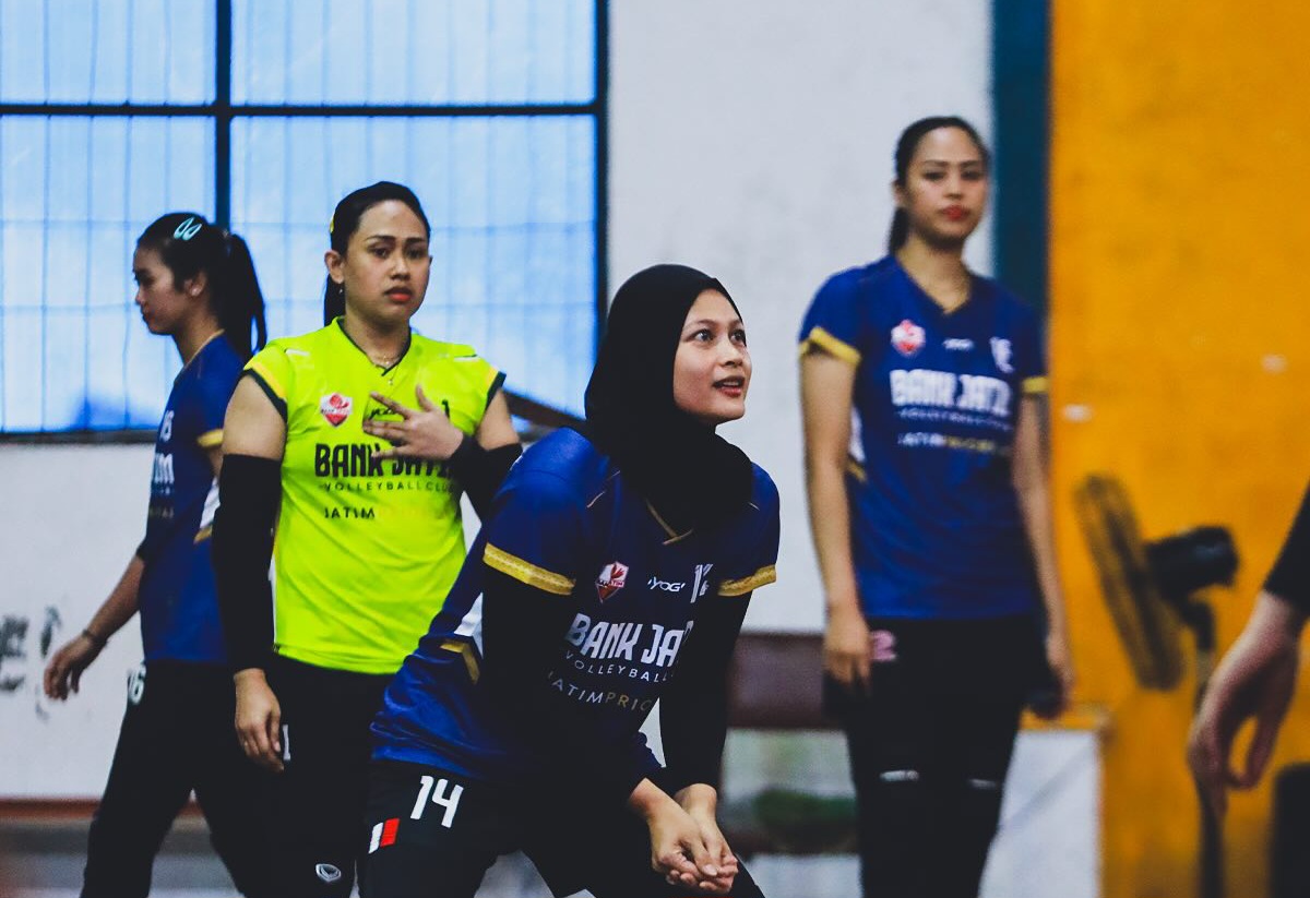 Skuad Bank Jatim sedang latihan.