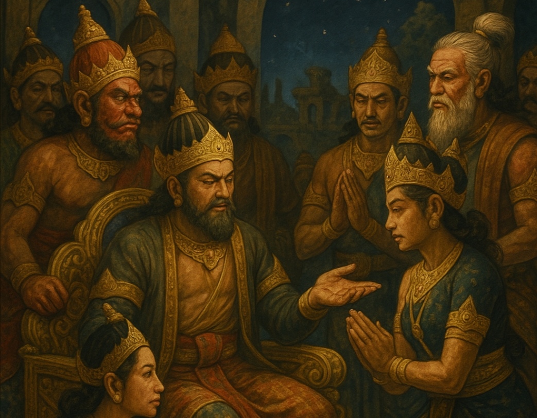 Ilustrasi lakon wayang Ratu Samrat.