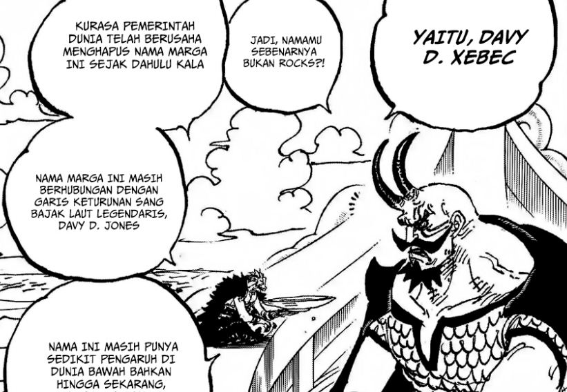Xebec ungkap identitas leluhurnya Davy D Jones di baca komik One Piece 1159.