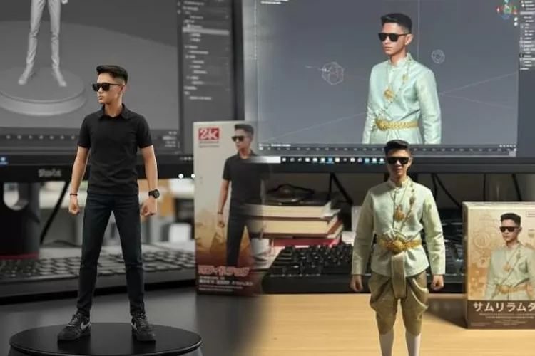 Ilustrasi Hasil foto AI action figure