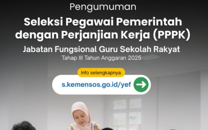 Seleksi PPPK Guru Sekolah Rakyat Tahap III 2025