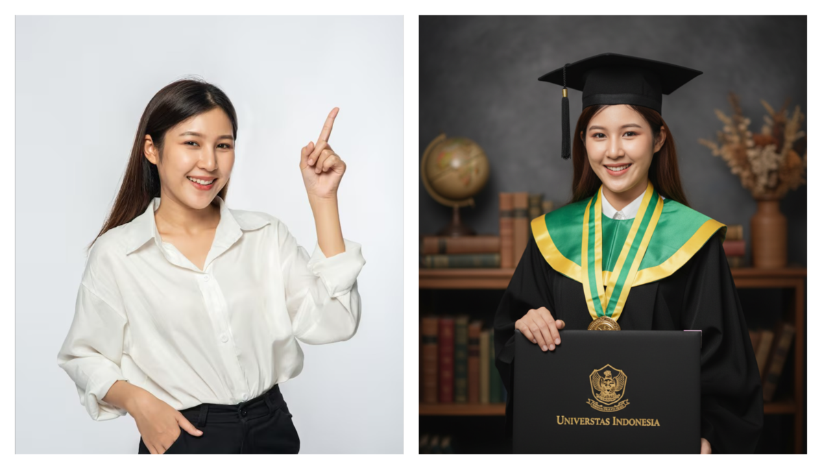 Ilustrasi Foto Wisuda dengan Gemini Nano Banana