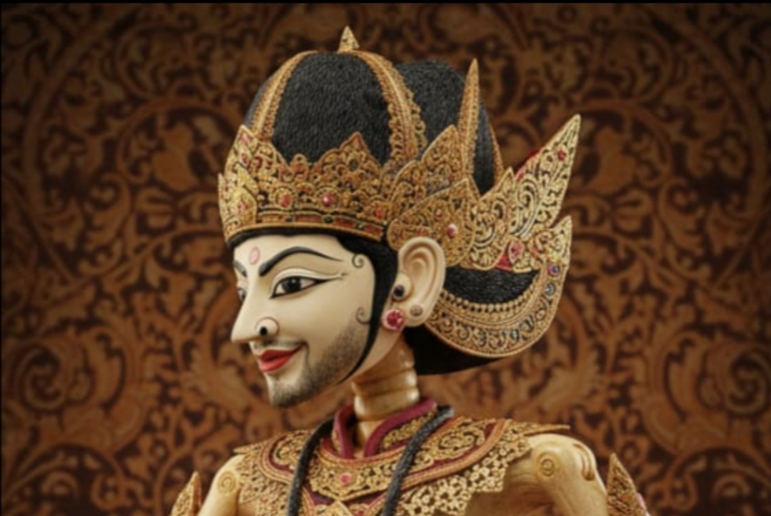 Hasil edit foto wayang kulit dengan wajah seorang pria di Google Gemini AI.
