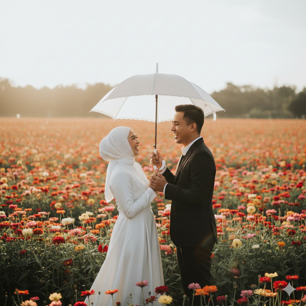 Contoh foto prewed hasil editan Google Gemini.