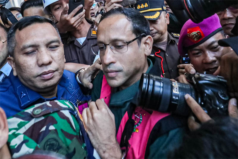 Mantan Menteri Pendidikan, Kebudayaan, Riset dan Teknologi 2019-2024 Nadiem Makarim resmi di tahan Kejaksaan Agung, Jakarta, Kamis 4 September 2025.