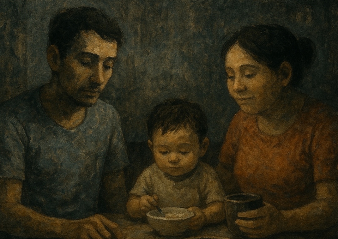 Sakat bersama istri dan keluarganya. Mereka hidup sederhana dan bahagia.