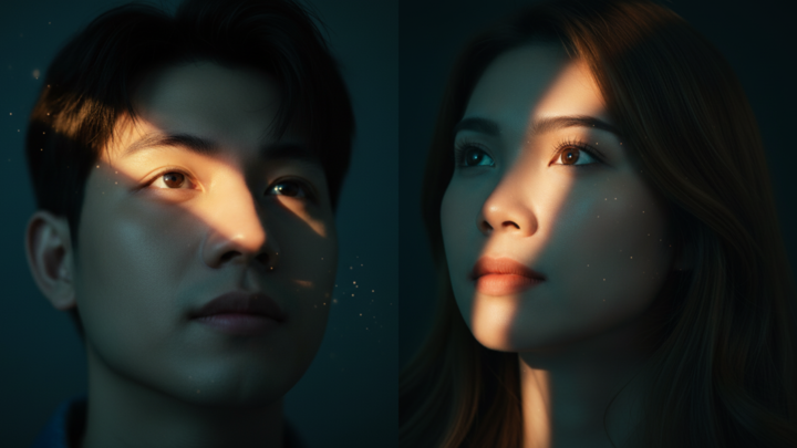 Ilustrasi Foto Portrait Cinematic Surreal dengan Google Gemini