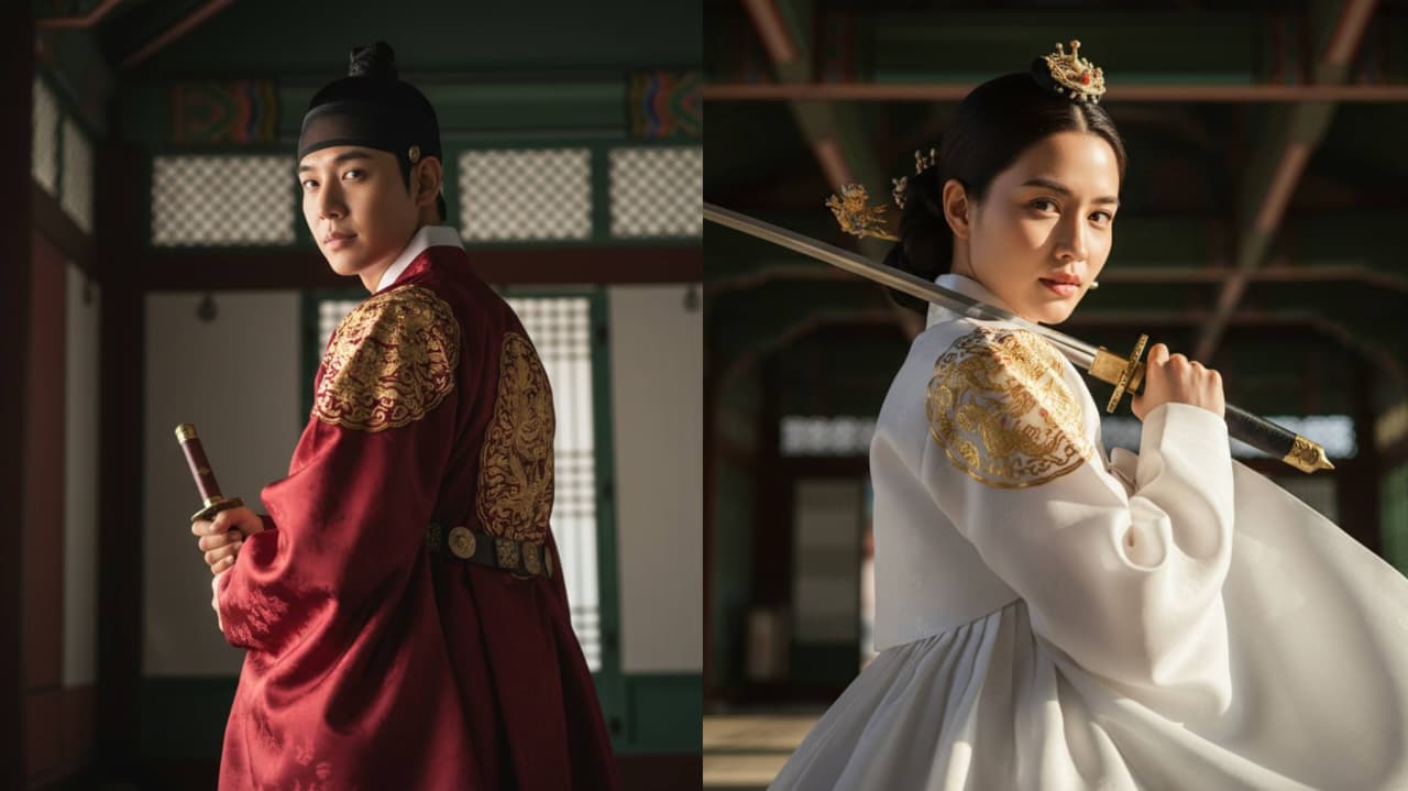 Ilustrasi Hasil Foto Hanbok Ala Drama Korea dengan Gemini AI