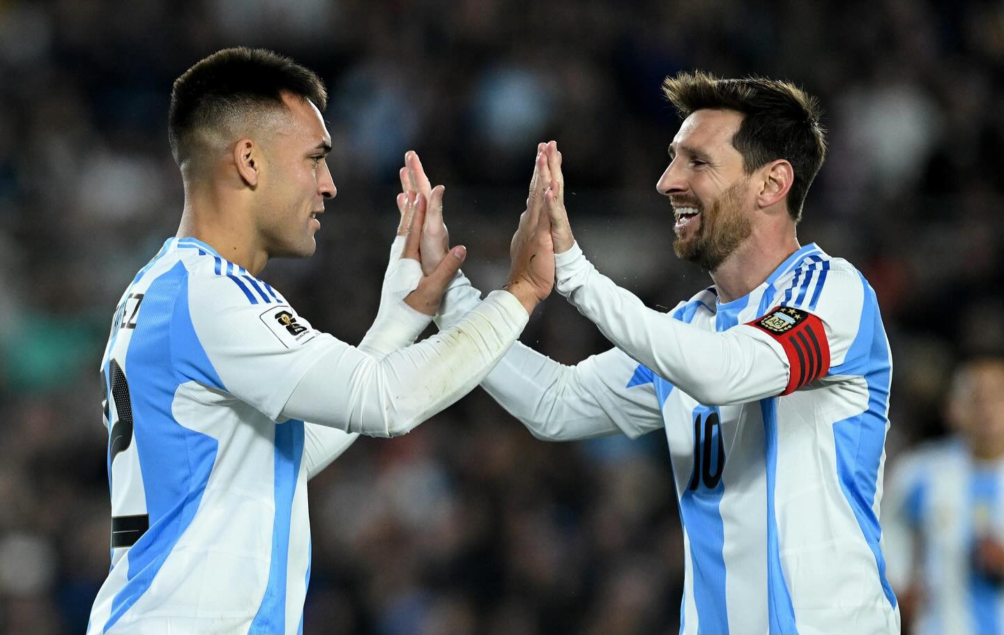Lionel Messi dan Lautaro Martinez, dua andalan Argentina di lini serang.
