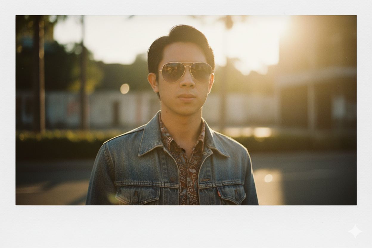 Ilustrasi Hasil Foto Retro Vintage dengan Gemini AI