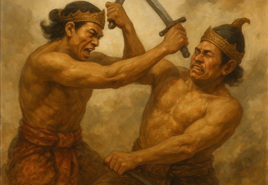 Ilustrasi lakon wayang Subali Gugur.