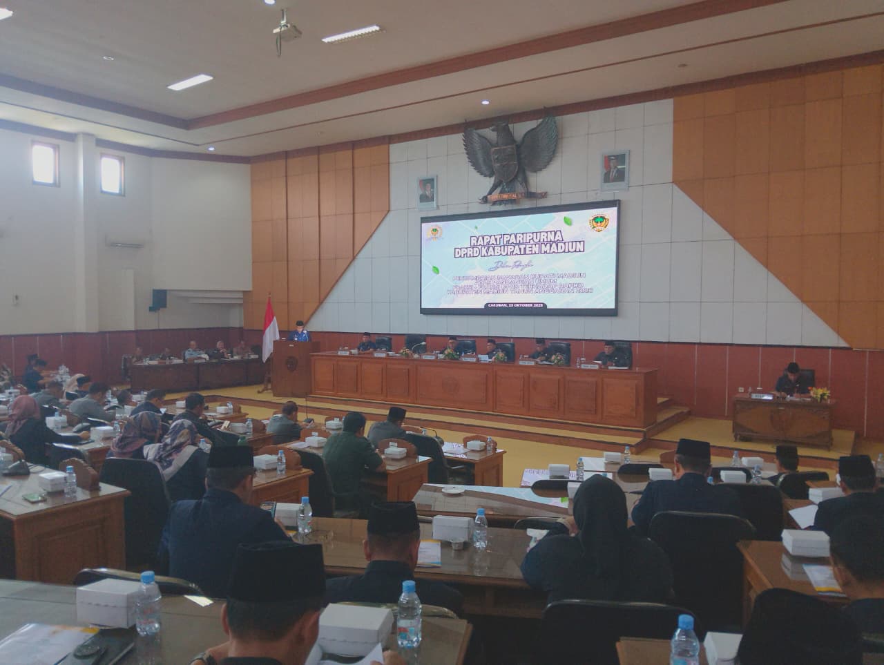 Bupati memaparkan langkah menghadapi turunnya TKD sebesar Rp192,99 miliar. LODITYA FERNANDEZ/RADAR MADIUN
