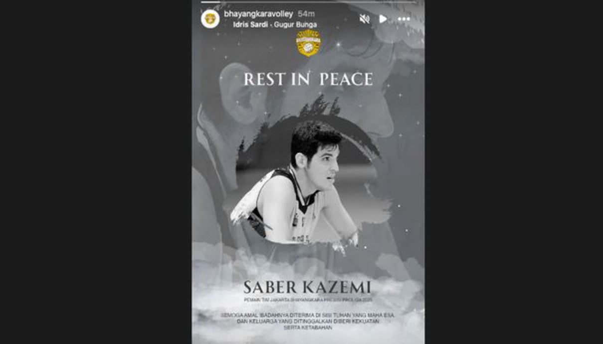 Eks pemain Jakarta Bhayangkara Presisi, Saber Kazemi, meninggal setelah sebelumnya sempat dinyatakan mati otak.