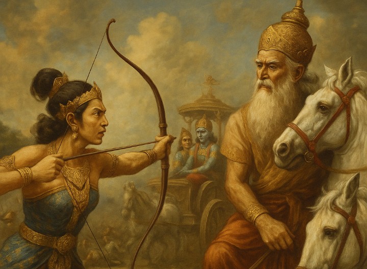 Ilustrasi lakon wayang Srikandi Krida.