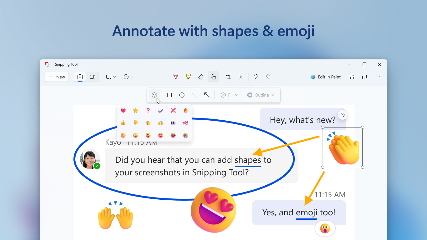 Tampilan Snipping Tool yang memungkinkan Anda memotong area layar dengan berbagai bentuk dan memberi anotasi.