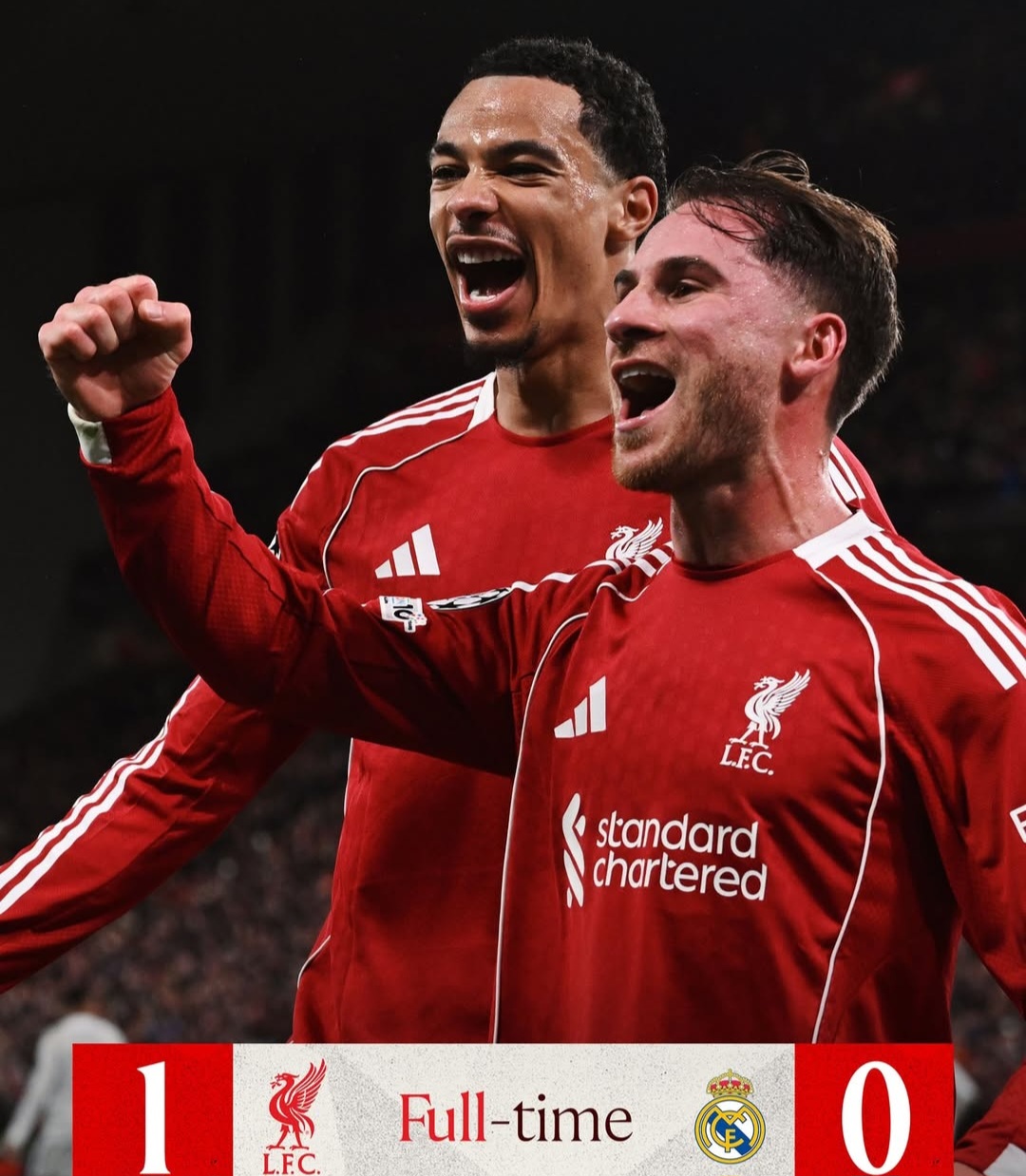 Liverpool kalahkan Real Madrid 1-0 di Anfield. Mac Allister cetak gol, Bradley man of the match.