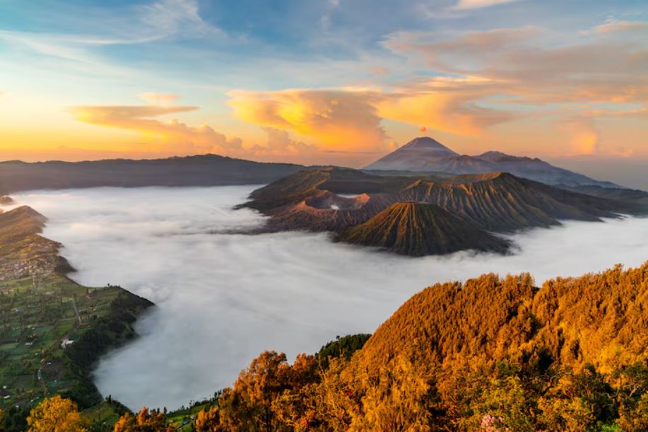 Gunung Bromo salah satu gunung indah di Indonesia.