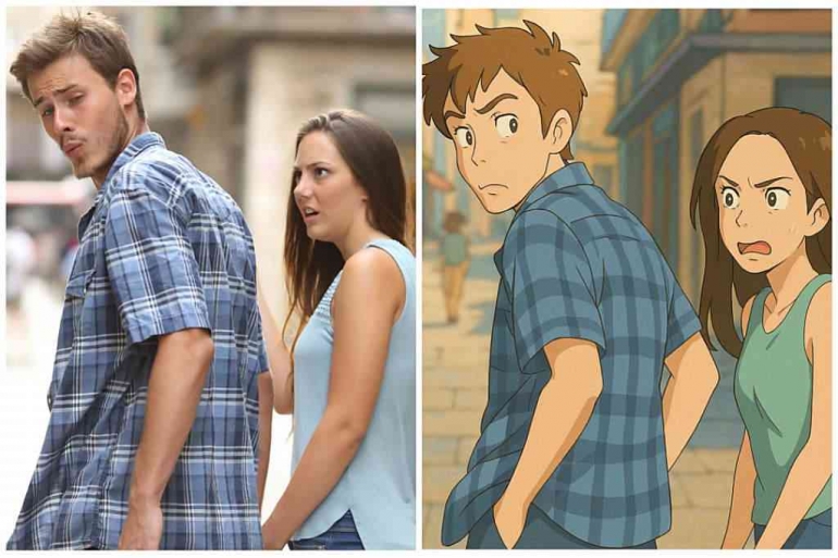 Ilustrasi penggunaan ChatGPT dengan gaya Ghibli Studio.